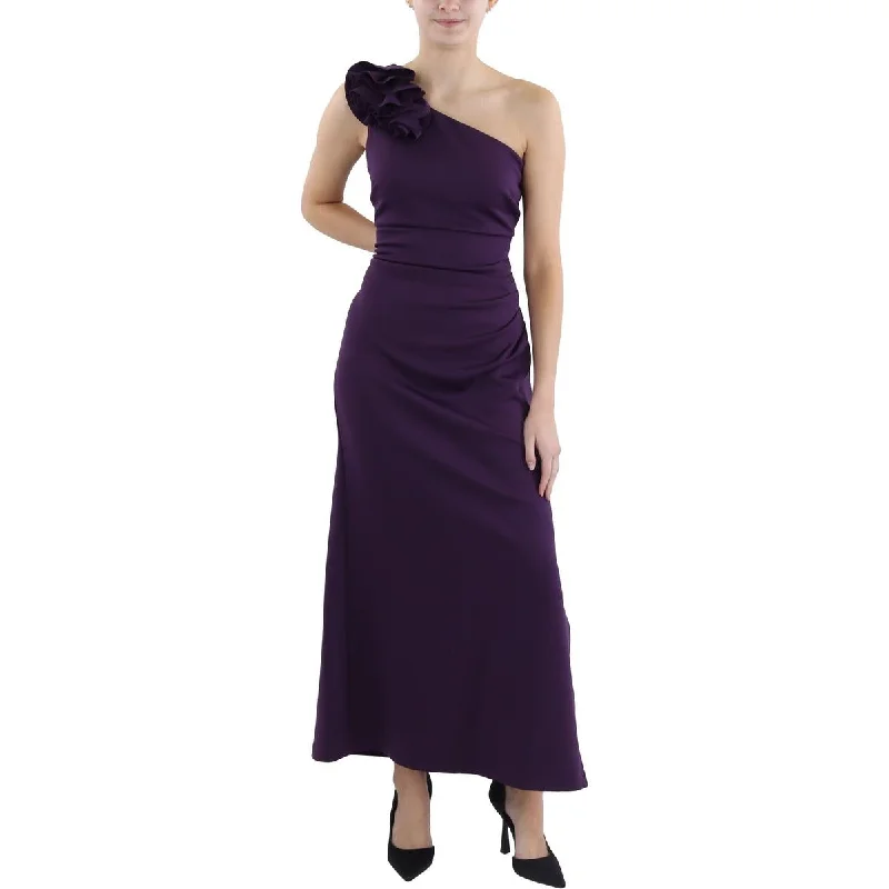 Petites Womens Full Length One Shoulder Evening Dress Tunics Sophisticated sleek