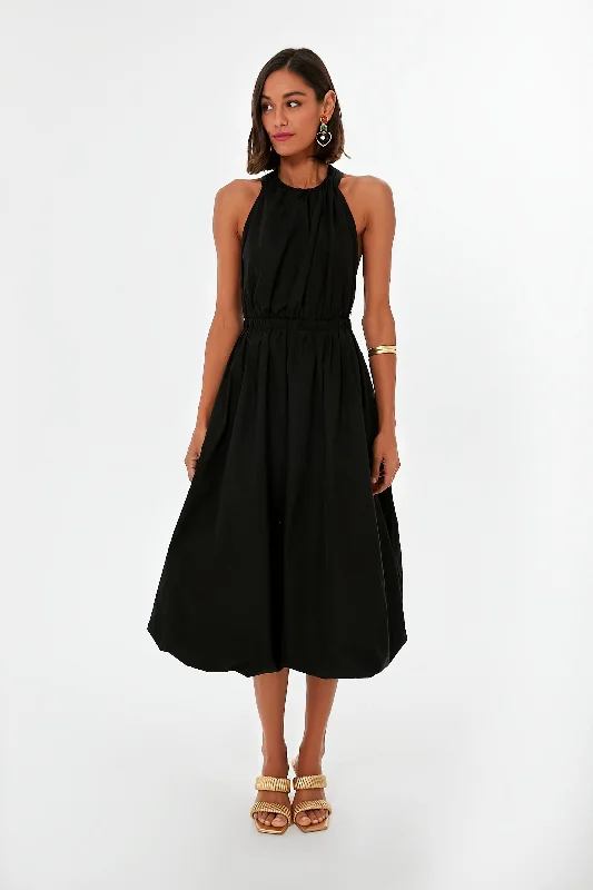 Noir Leyna Dress Boat Neckline Classic