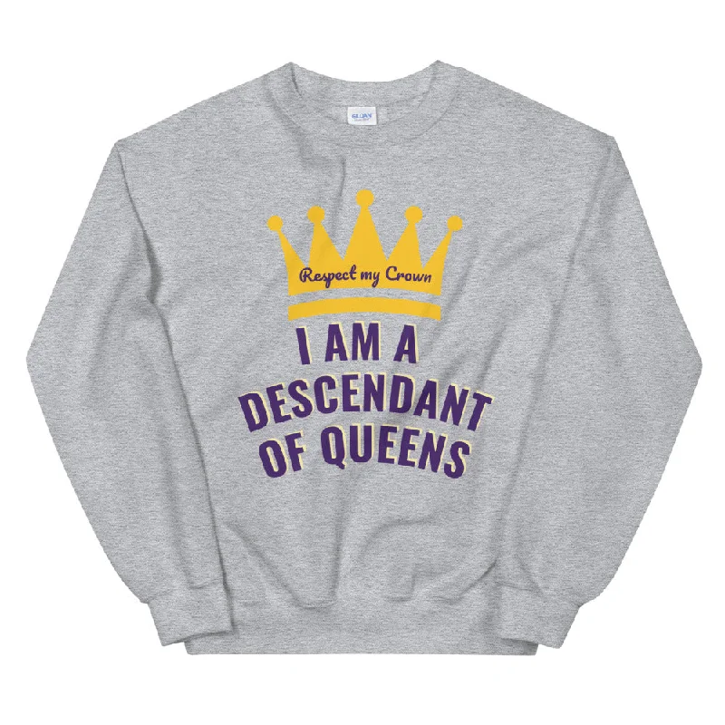 Queen Unisex Sweatshirt Hoodie with Hem Frayed Vintage Worn