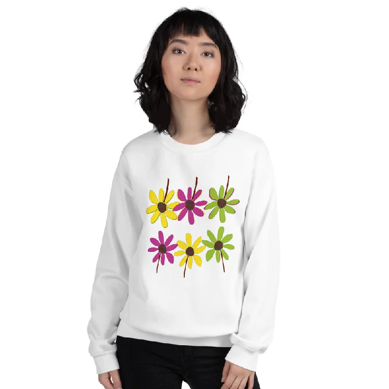 Colorful Hand Drawn Flower Petals Unisex Crew Neck Sweatshirt Hoodie with Reflective Safety Nightwear Colorful Hand Drawn Flower Petals Unisex Crew Neck Sweatshirt Hoodie with Reflective Safety Nightwear