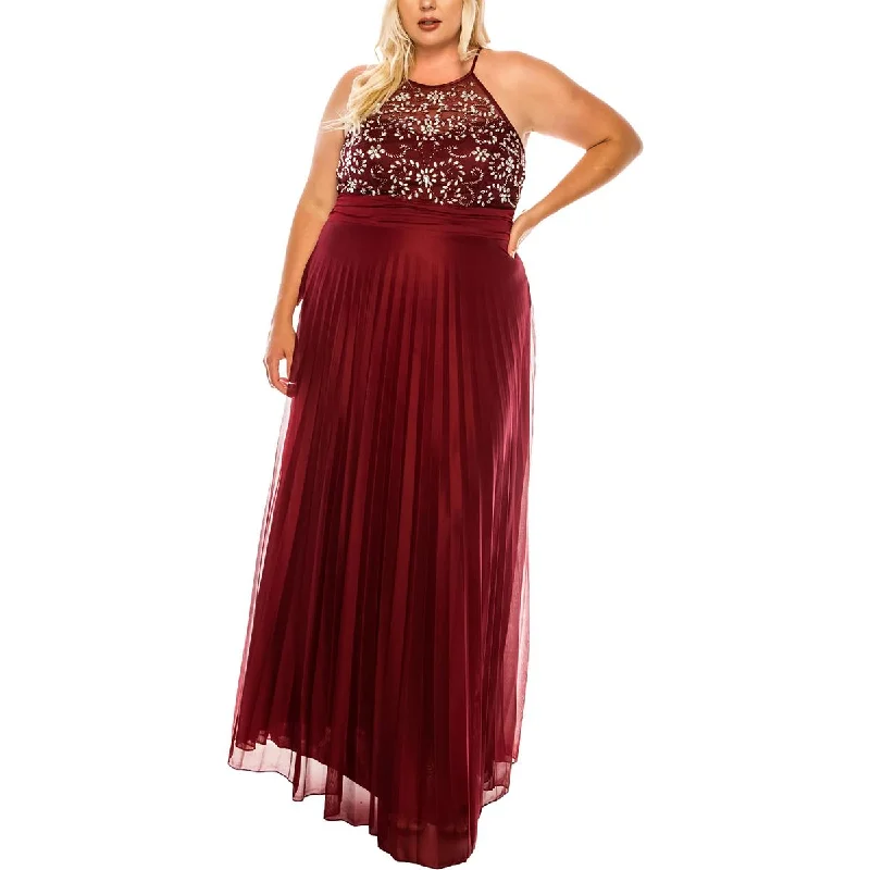 Plus Womens Beaded Sleeveless Evening Dress Tunics Business professional