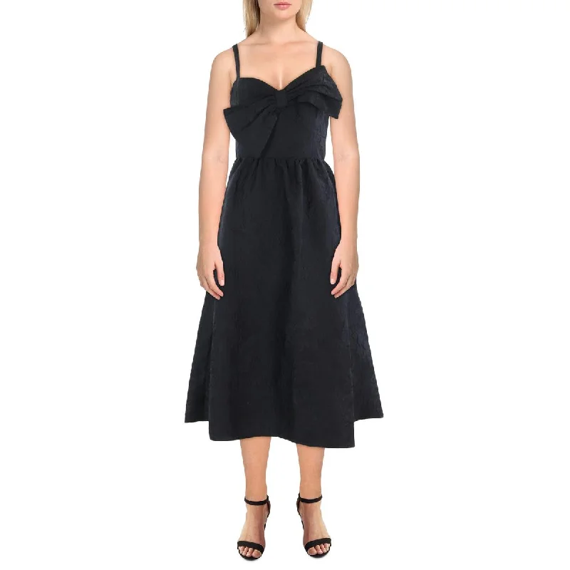 Womens Midi Jacqard Fit & Flare Dress Tunics Trendy modern