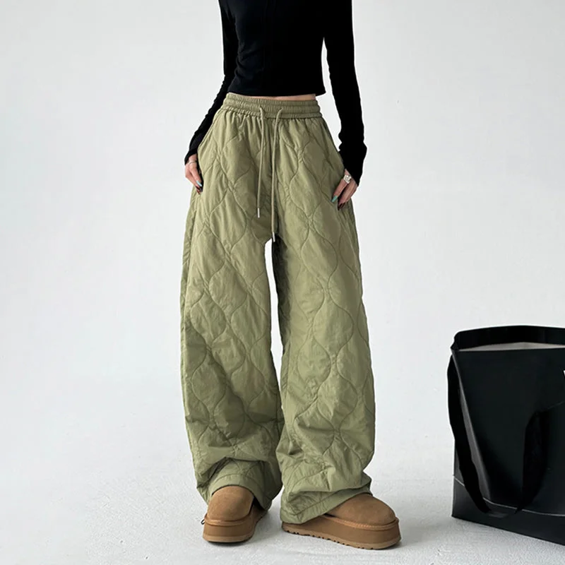 Thickened Cotton Drawstring Loose Casual Pants Comfortable Denim Leggings