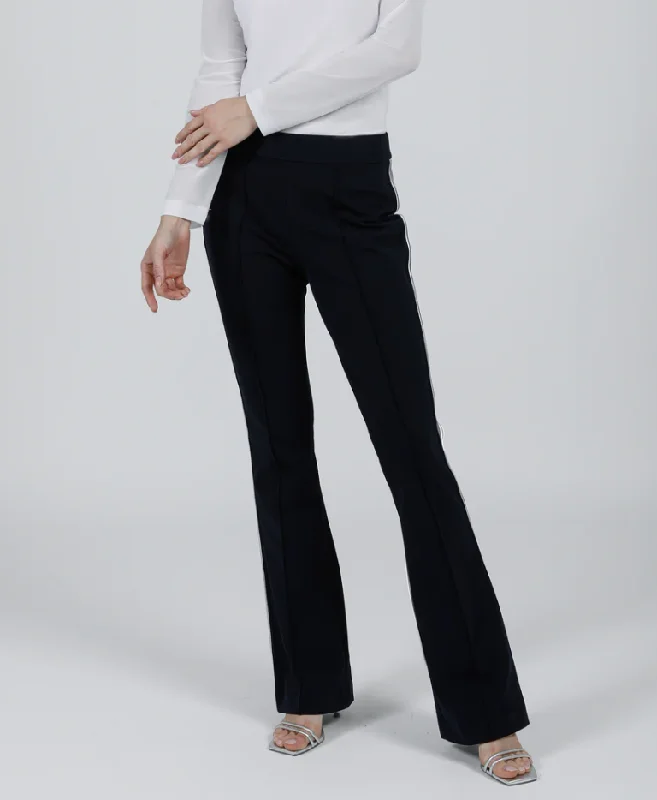Hilton Hollis Miracle Stretch Pant With Stripe Midnight/Silver Fashionable Track Pants