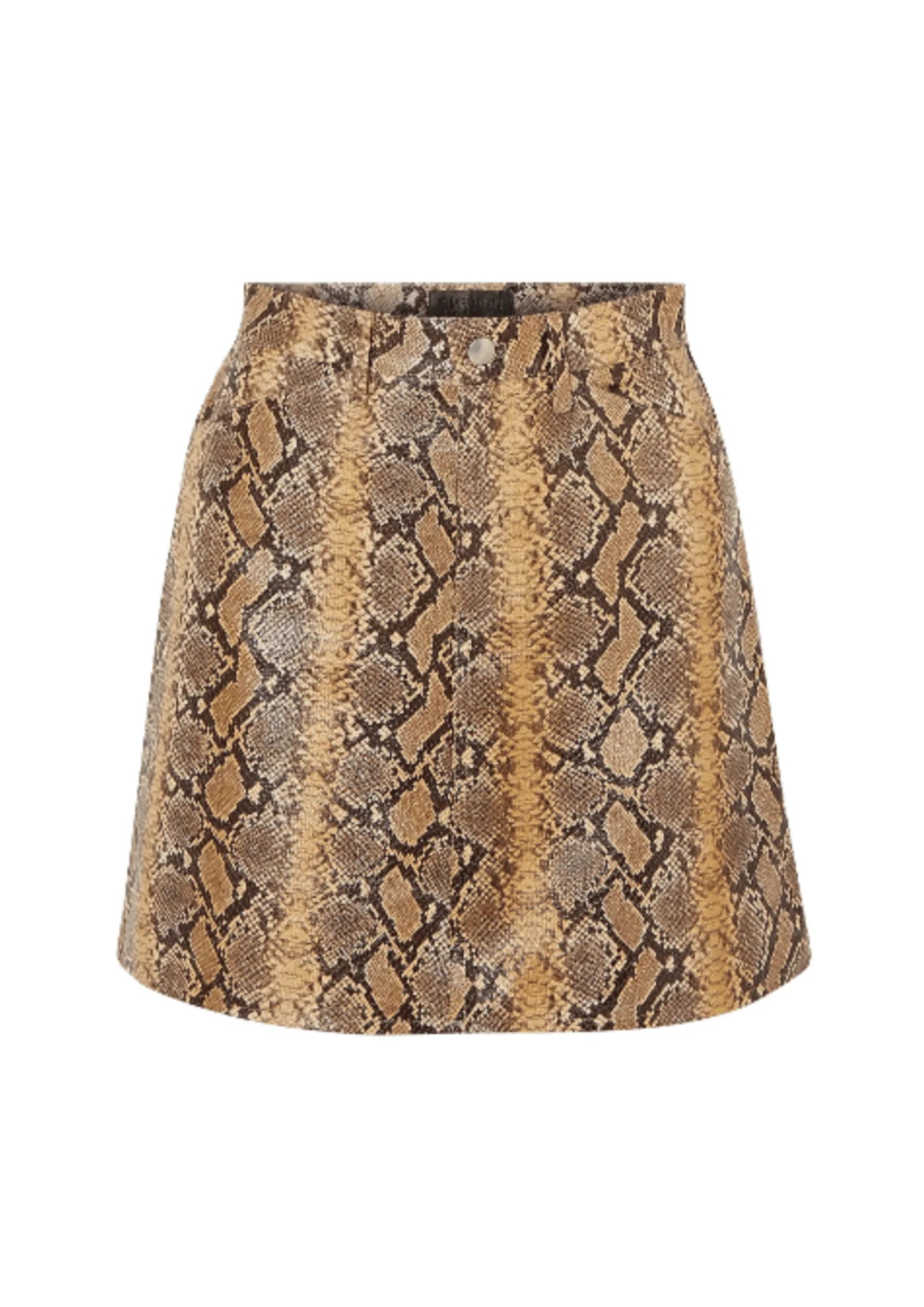 SNAKE-EFFECT LEATHER SKIRT wool skirt warm