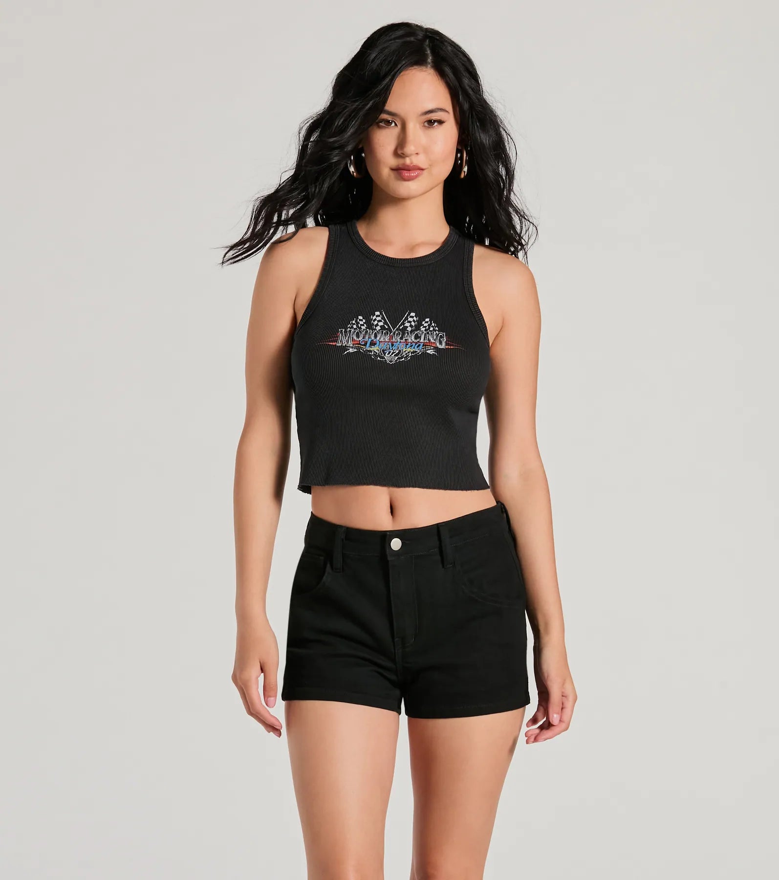 On Your Mark Daytona Motor Racing Graphic Tank Top pastel tank top