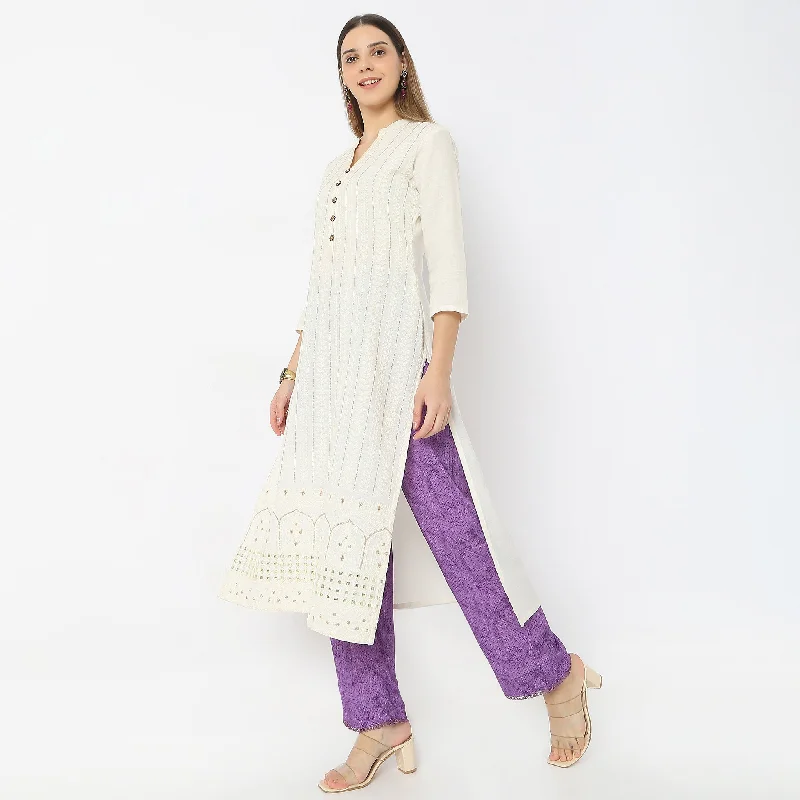 Printed Ankle Length Midnight Blossom Straight Pant Classic Stretch Pants