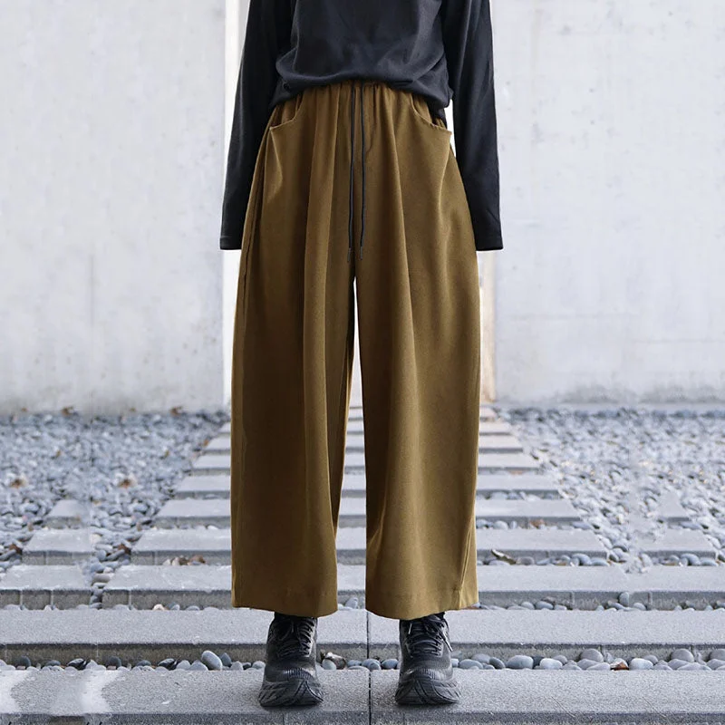 Corduroy Loose High Waist Pants Comfortable Wide-Leg Pants