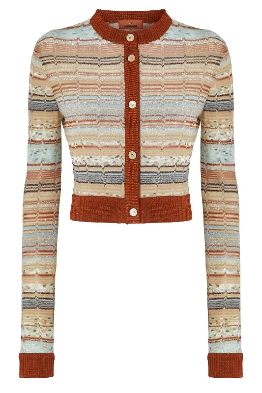 Multi Tones Button Cardigan Elegant Classic Vintage
