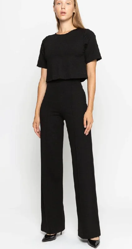 Ripley Rader Ponte Knit Straight Leg Pant Black Lightweight Jogger Pants