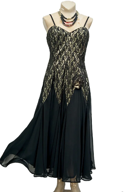 Vintage Gold and Black Lace • Chiffon Cocktail Party Dress • Jane Paris Tunics Wedding white