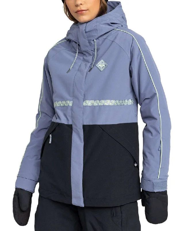 ROXY Highridge Hoodie Snow Jacket Oversized Jacket Tailored Jacket Straight Jacket