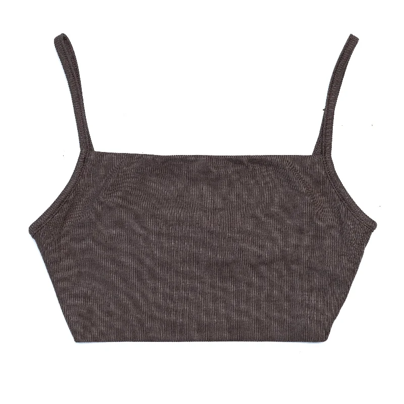 Joah Brown Square Neck Tank Bra 'Mauve' bronze tank top