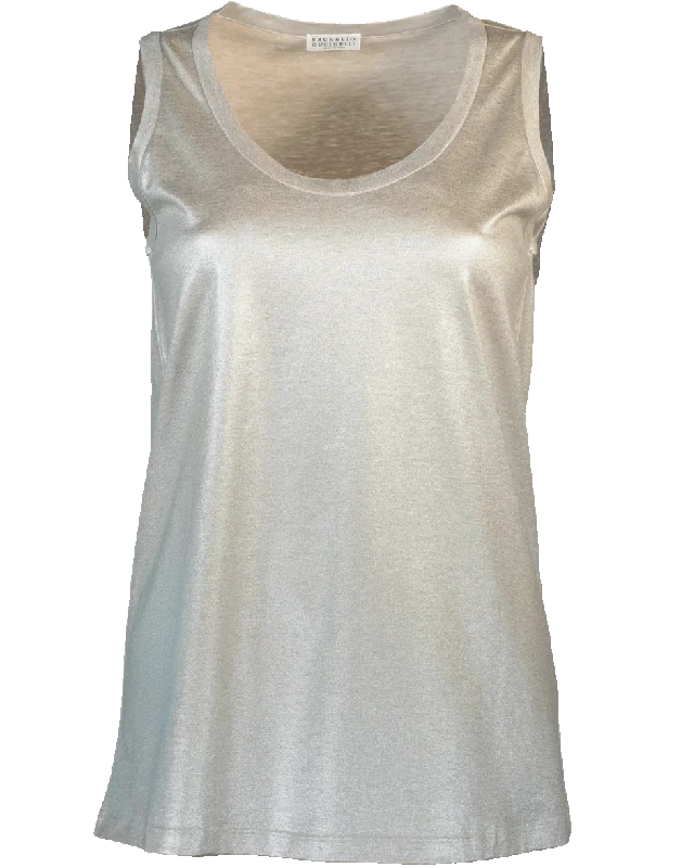 Lamé Cotton Tank fashionable tank top