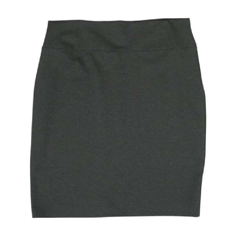 Charcoal Solid Midi Skirt leather skirt sleek