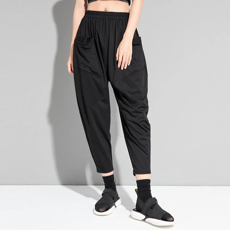 Elastic Waist Harem Pants Comfy Athletic Pants