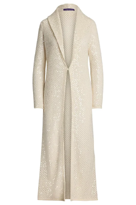 Long Sleeve Cardigan Embroidered Appliqued Beaded