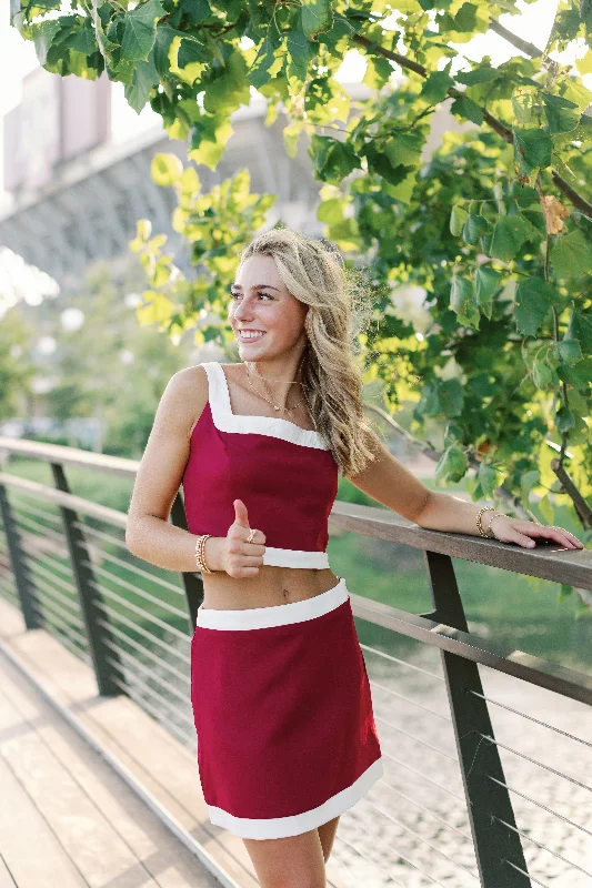 Boxy Trim Tank & Skort Set strappy tank top
