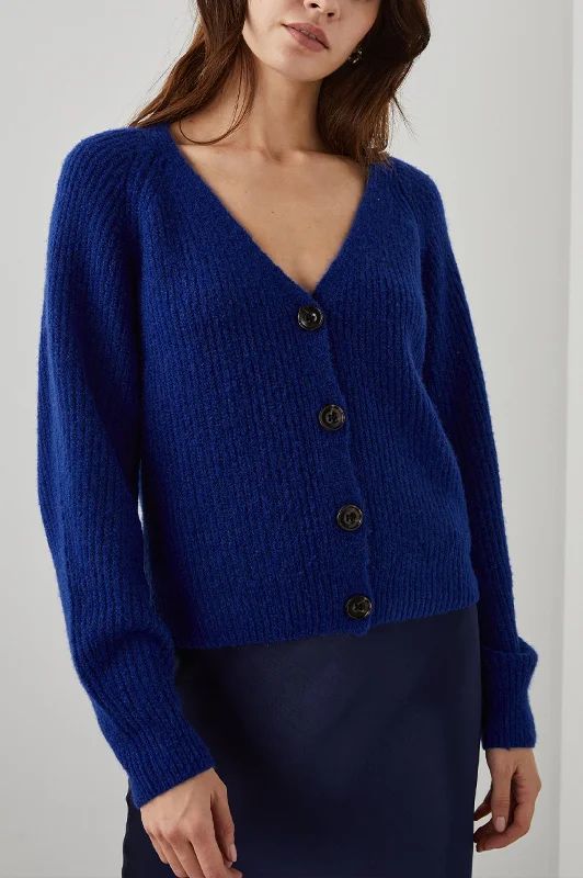 JOSIE CARDIGAN - COBALT Thin Thick Dense