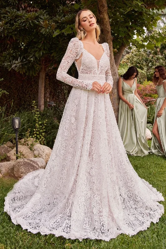 Cinderella Divine -CD862W Lace A-Line Dress With Removable Jacket Fleece Fabric Down Fabric Feather Fabric