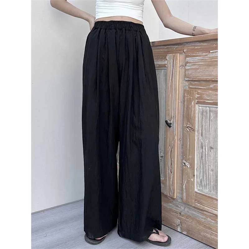 High Waist Loose Wide Leg Pants Comfortable Pleated Pants