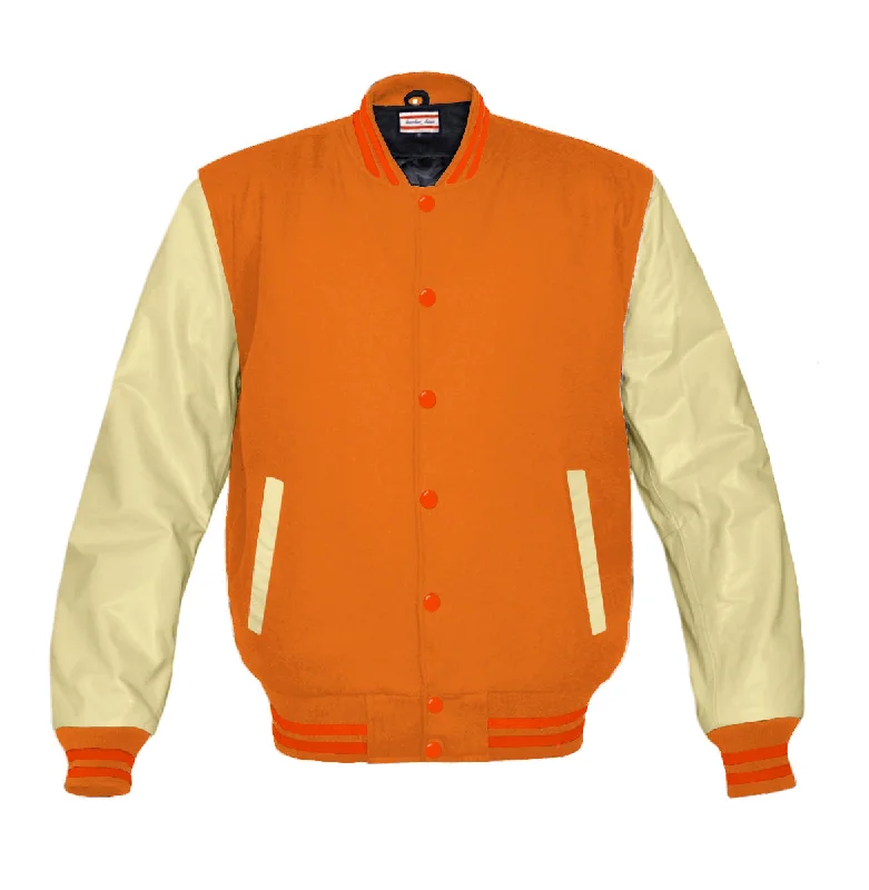 Superb Genuine Cream Leather Sleeve Letterman College Varsity Women Wool Jackets #CRSL-ORSTR-OB Print Jacket Jacquard Jacket Embroidered Jacket Superb Genuine Cream Leather Sleeve Letterman College Varsity Women Wool Jackets #CRSL-ORSTR-OB Print Jacket Jacquard Jacket Embroidered Jacket