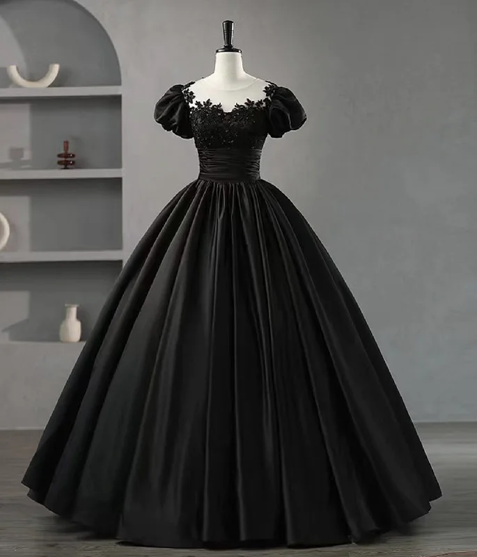 BlackA-Line Appliques Formal Party Dress Ball Gown with Beading,DP1005 Tunics Winter warm