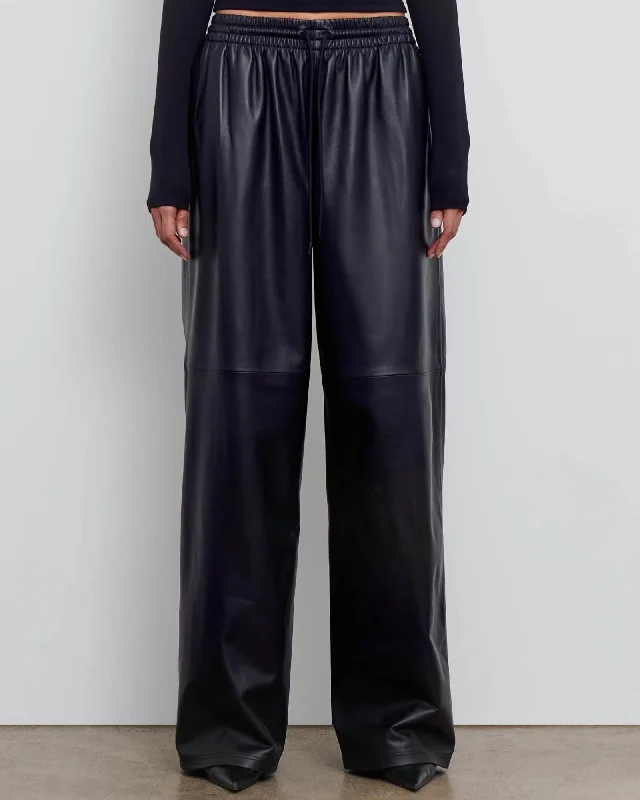 Leather Track Pants High-Waist Jeans
