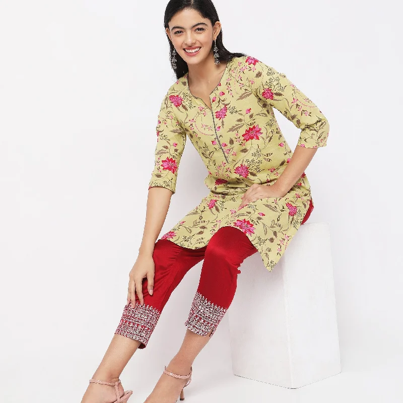Slim Fit Printed Mid Rise Pants Relaxed Lounge Trousers