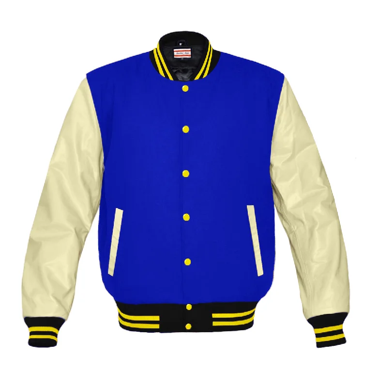Original American Varsity Real Cream Leather Letterman College Baseball Women Wool Jackets #CRSL-YSTR-YB-BBAND Hooded Jacket Caped Jacket Shawl Collar Jacket Original American Varsity Real Cream Leather Letterman College Baseball Women Wool Jackets #CRSL-YSTR-YB-BBAND Hooded Jacket Caped Jacket Shawl Collar Jacket