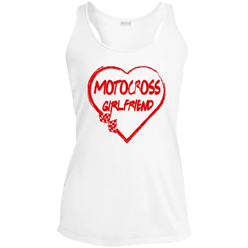 Motocross Girlfriend Heart Ladies' Performance Racerback Tank black tank top