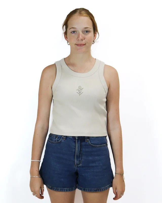 Banksia Organic Rib Crop Tank lavender tank top