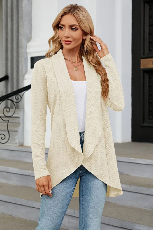 Open Front Long Sleeve Cardigan Thin Thick Dense