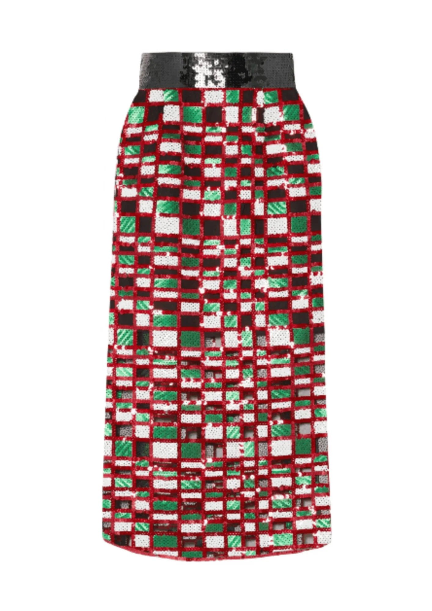 CHECKERED SEQUINED SKIRT lace skirt feminine