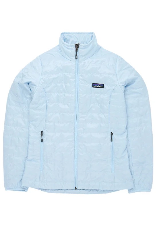 Patagonia Women's Nano Puff Jacket - Chilled Blue Belted Jacket Elasticated Jacket Padded Jacket