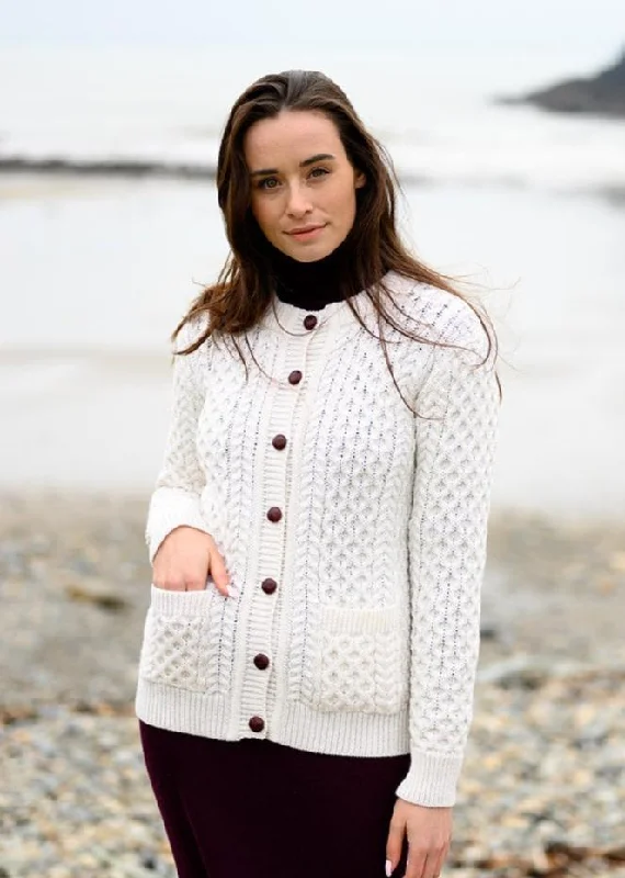 Aran Lumber Cardigan | Natural Oversized Loose Flowy
