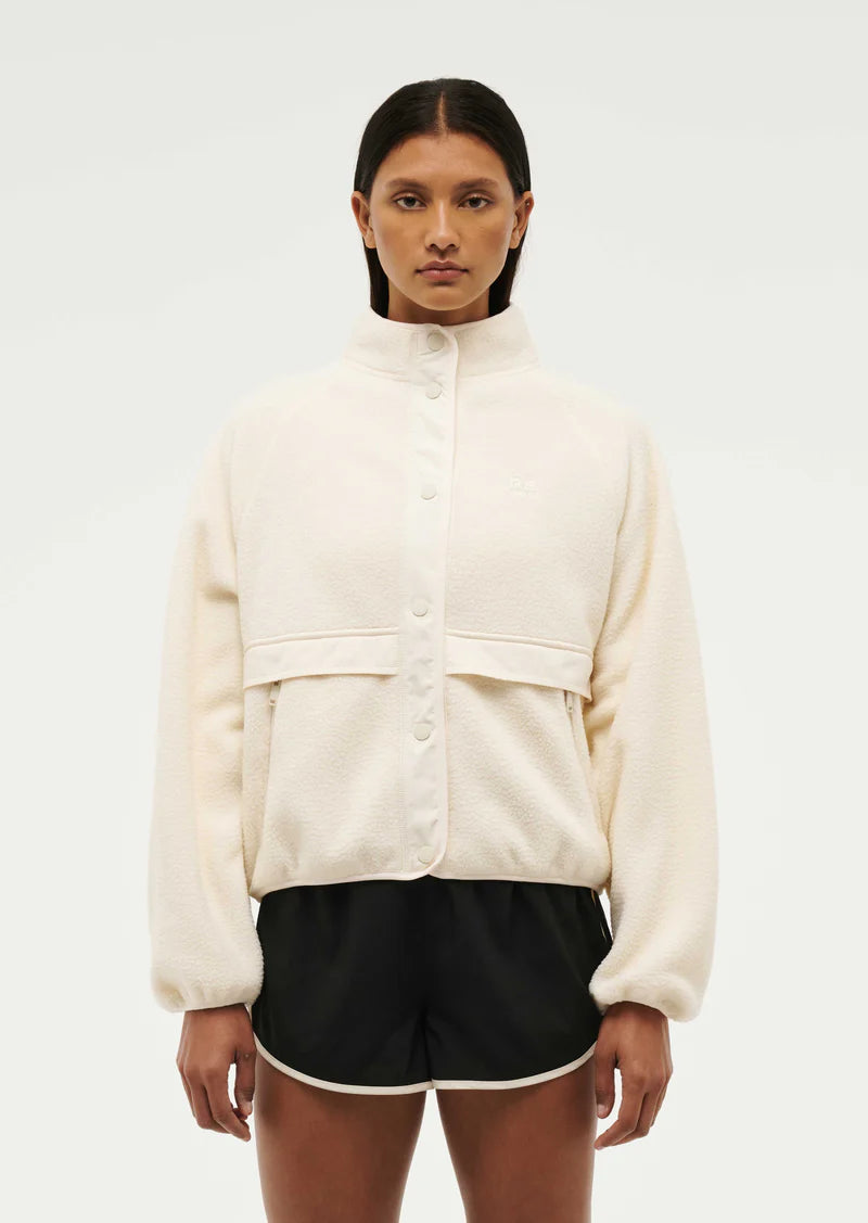 Women's P.E Nation Cream Technique Jacket Satin Fabric Silk Fabric Chiffon Fabric