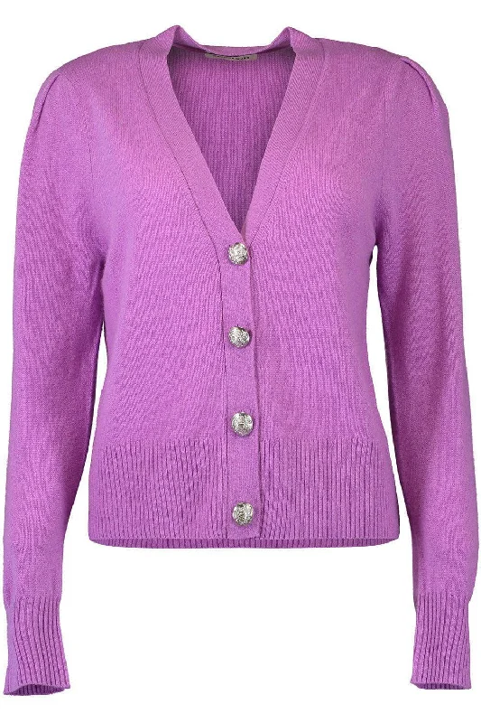 Solene Cardigan Denim Fabric Leather Fabric Suede Fabric
