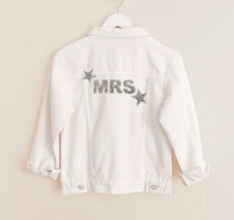 Sparkle White Jean Jacket Satin Jacket Silk Jacket Chiffon Jacket