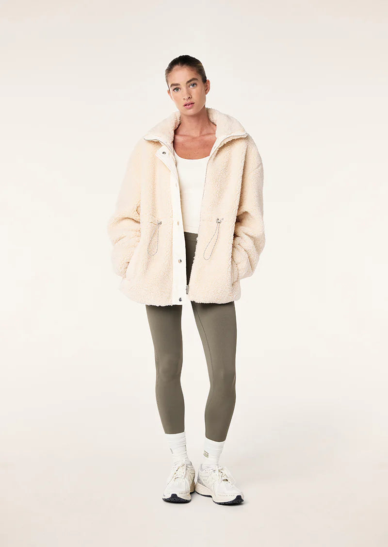 Women's P.E Nation Pacific Jacket & Khaki Restore Seamless Leggings Set Boat Neck Shawl Collar Notched Collar Women's P.E Nation Pacific Jacket & Khaki Restore Seamless Leggings Set Boat Neck Shawl Collar Notched Collar