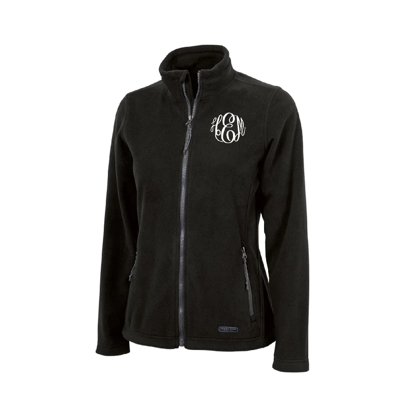 Ladies Fleece Personalized Jacket with Monogram Collared Jacket Crew Neck Jacket Turtle Neck Jacket