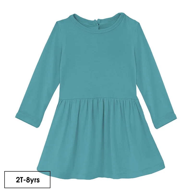 Kickee Pants Long Sleeve Twirl Shirt Dress ~ Glacier Casual Yoga Pants