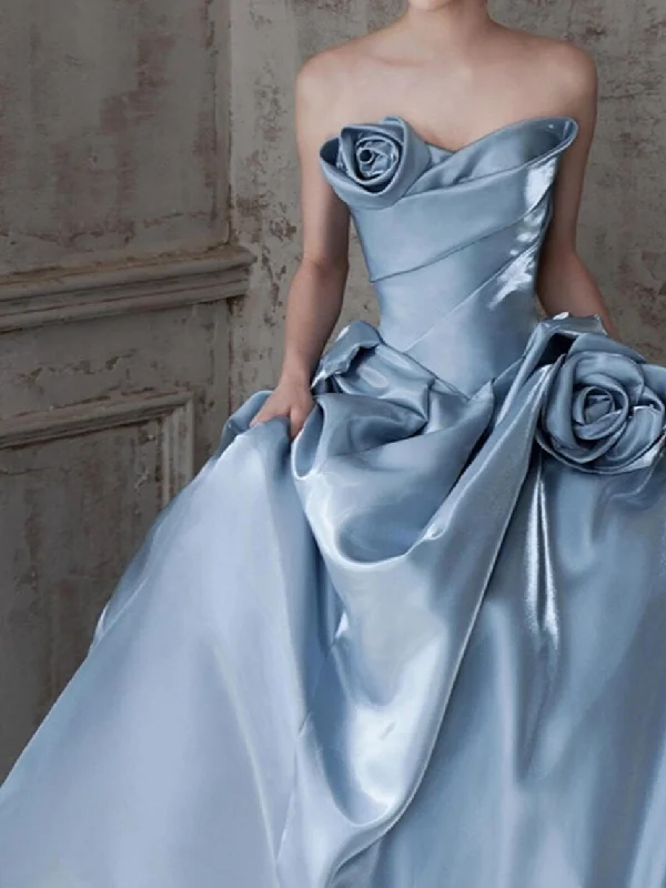 Sweetheart Rose Tube Satin Prom Dress, Tube Prom Dress, Evening Party Dress, Cocktail Party Dress, Long Ball Gown, Birthday Prom Dress Tunics Review highly