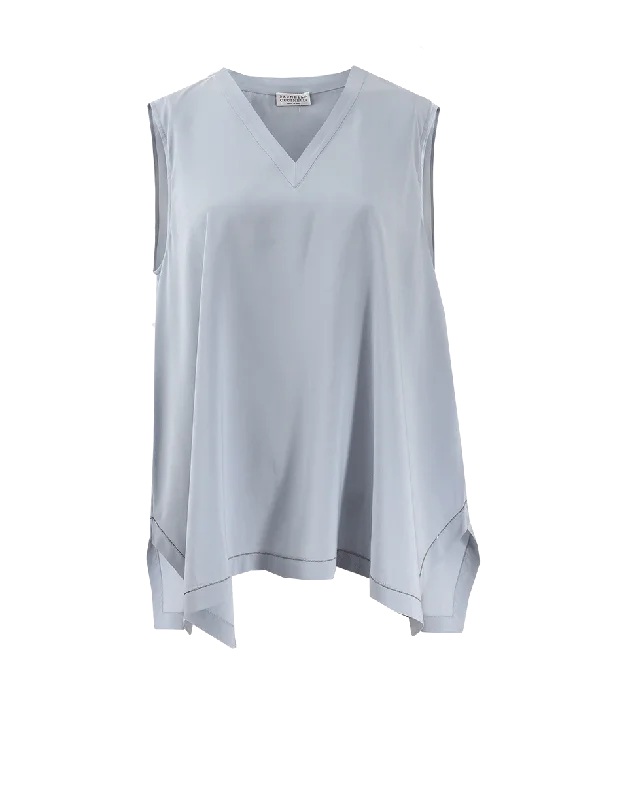 Monili Trim V-Neck Tank soft tank top