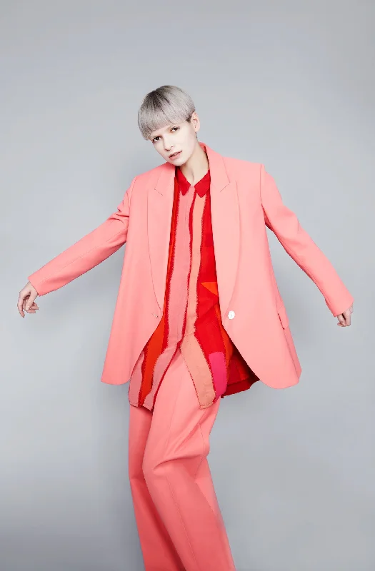 Pink Bonded ''Tria'' Formal Jacket Jacket Blazer Coat