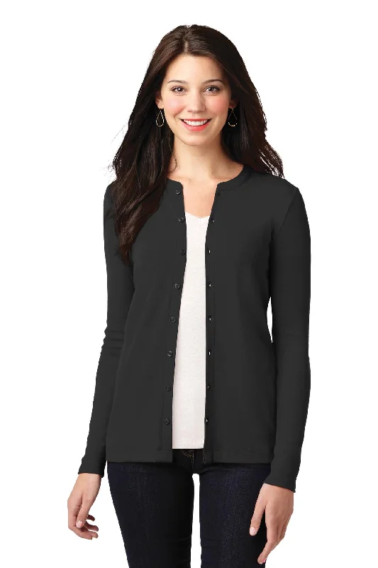 Custom Embroidered - Port Authority© Women's Concept Stretch Button-Front Cardigan. LM1008 Chenille Brocade Lace