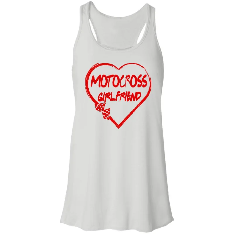 Motocross Girlfriend Heart Flowy Racerback Tank baby blue tank