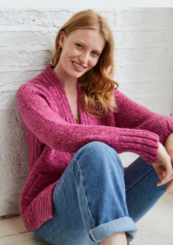 Ladies Tweed Cardigan | Pink Modern Contemporary chic