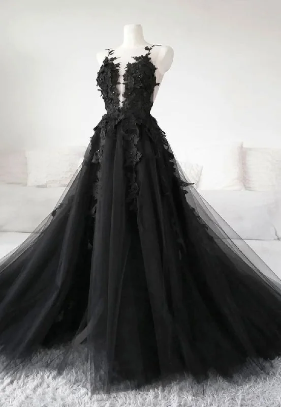 Black Tulle Lace Long Prom Dress Formal Party Dress Graduation Dress,DP586 Tunics Favorite customer