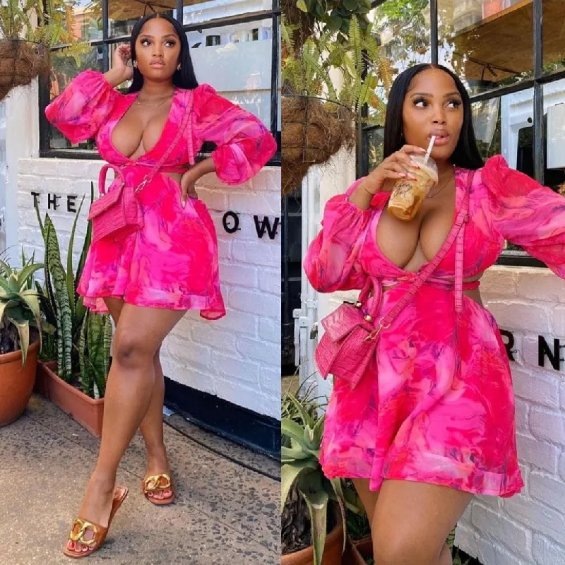 Long Sleeve Floral Top & Skirt Set satin skirt smooth